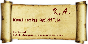 Kaminszky Aglája névjegykártya